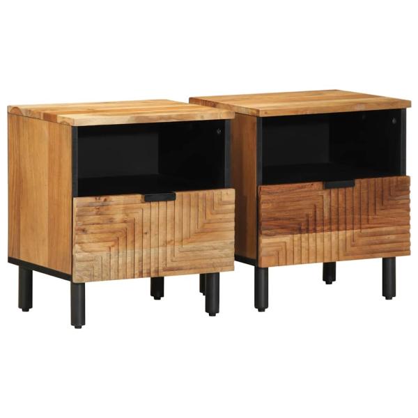 ARDEBO.de - Nachttische 2 Stk. 40x33x46 cm Massivholz Akazie