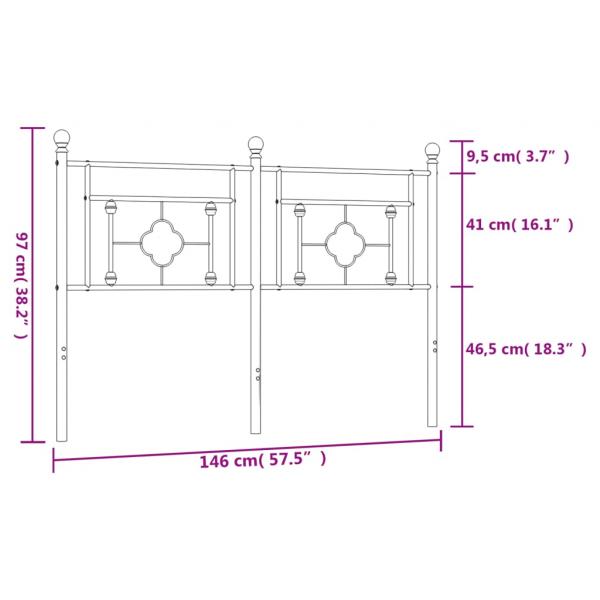 Kopfteil Metall Schwarz 140 cm