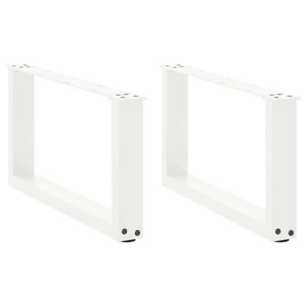 ARDEBO.de - Couchtischbeine U-Form 2 Stk. Weiß 60x(30-31) cm Stahl