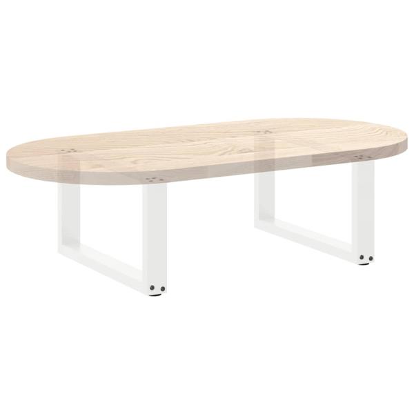 Couchtischbeine U-Form 2 Stk. Weiß 60x(30-31) cm Stahl