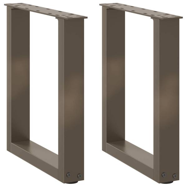 ARDEBO.de - Couchtischbeine U-Form 2 Stk. Naturstahl 38x(42-43) cm Stahl