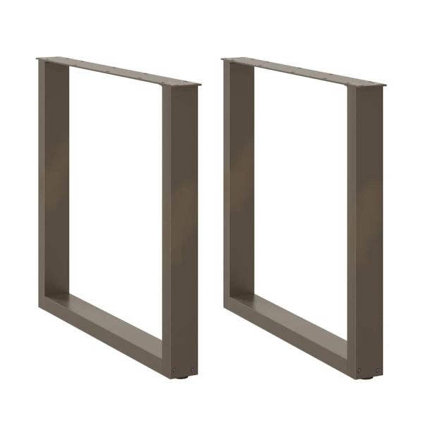 ARDEBO.de - Esstischbeine U-Form 2 Stk. Naturstahl 90x(72-73) cm Stahl