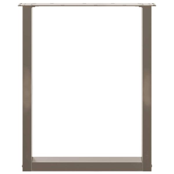 ARDEBO.de - Esstischbeine U-Form 2 Stk. Naturstahl 60x(72-73) cm Stahl