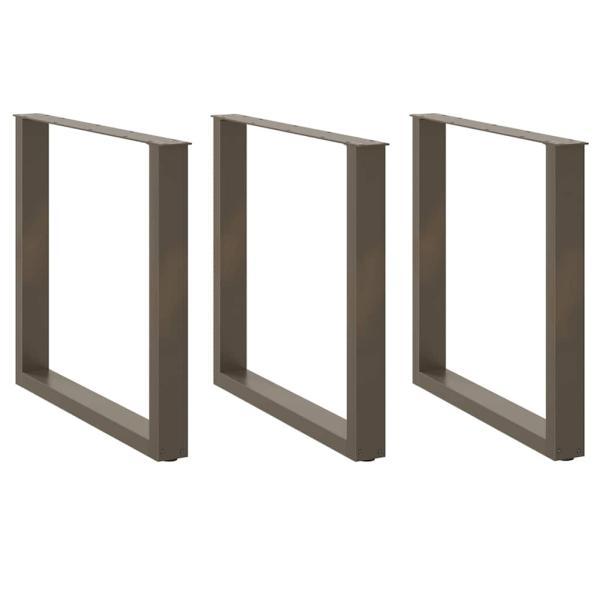 ARDEBO.de - Couchtischbeine U-Form 3 Stk. Naturstahl 90x(72-73) cm Stahl