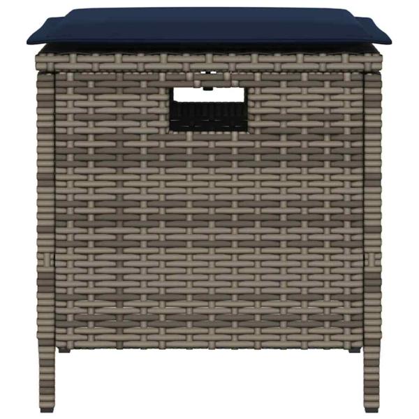 5-tlg. Garten-Essgruppe mit Kissen Grau Poly Rattan