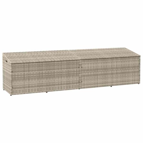 ARDEBO.de - Garten-Auflagenbox Hellgrau 220x50x58 cm Poly Rattan