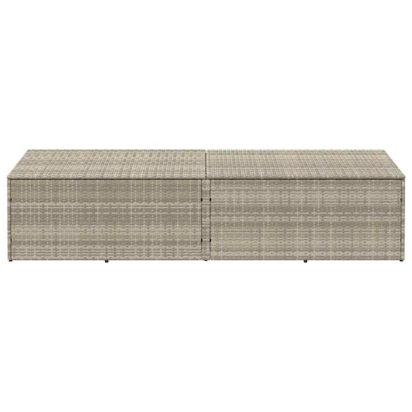 Garten-Auflagenbox Hellgrau 220x50x58 cm Poly Rattan