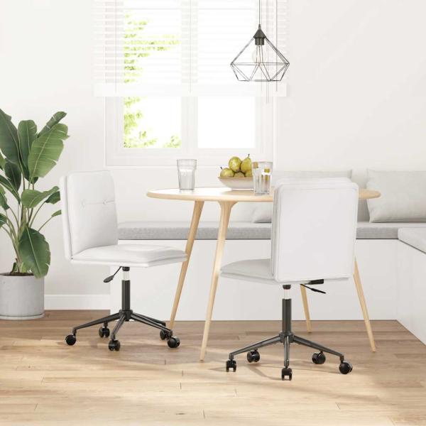 ARDEBO.de - Esszimmerstühle 2 Stk. Weiß Kunstleder