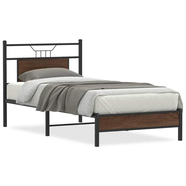 Bettgestell ohne Matratze Braun Eiche 90x190 cm Holzwerkstoff