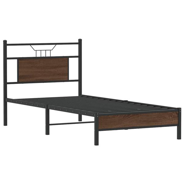 Bettgestell ohne Matratze Braun Eiche 90x190 cm Holzwerkstoff