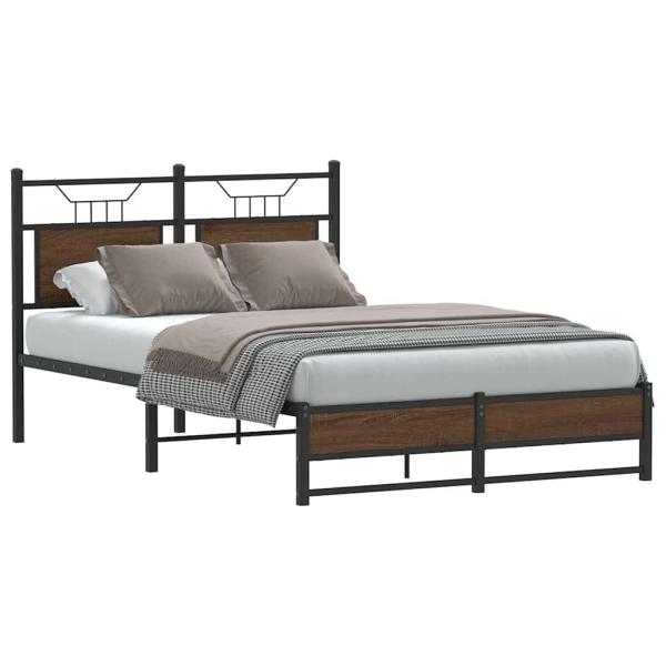 ARDEBO.de - Bettgestell ohne Matratze Braun Eiche 120x190 cm Holzwerkstoff