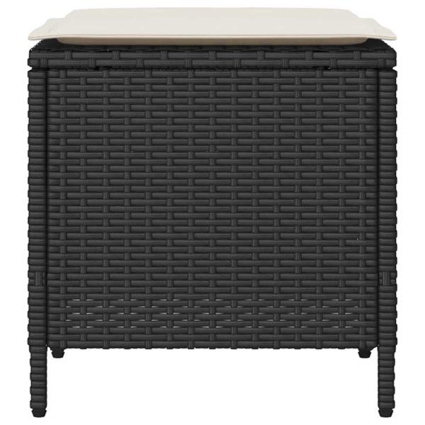 4-tlg. Garten-Sofagarnitur mit Kissen Schwarz Poly Rattan