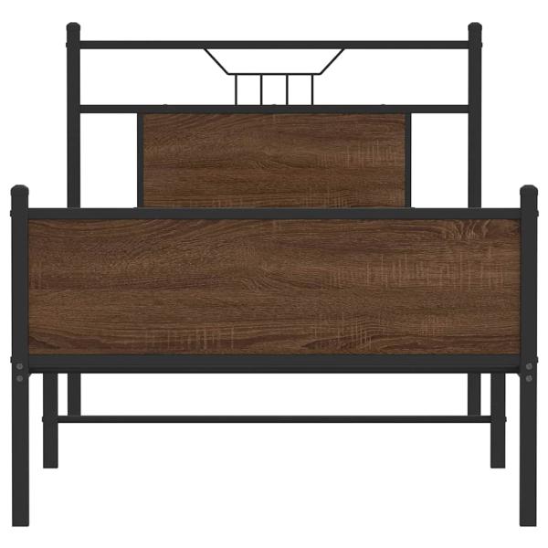 Bettgestell ohne Matratze Braun Eiche 75x190 cm Holzwerkstoff