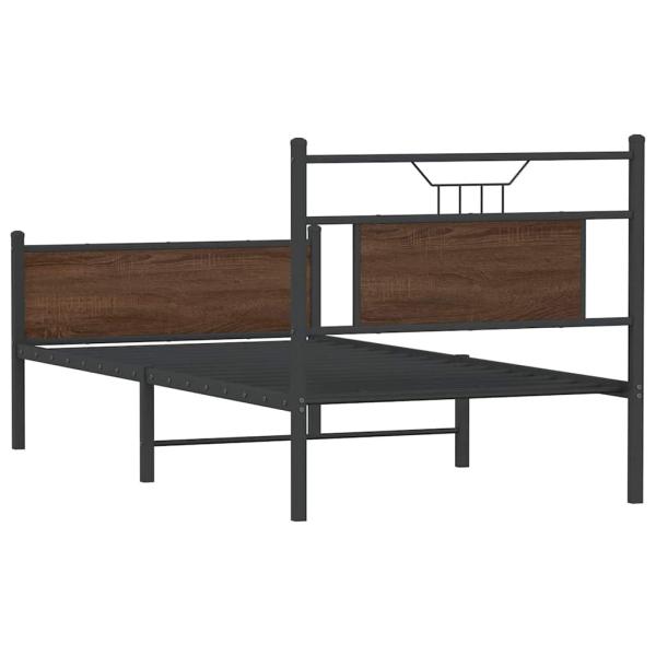 Bettgestell ohne Matratze Braun Eiche 75x190 cm Holzwerkstoff