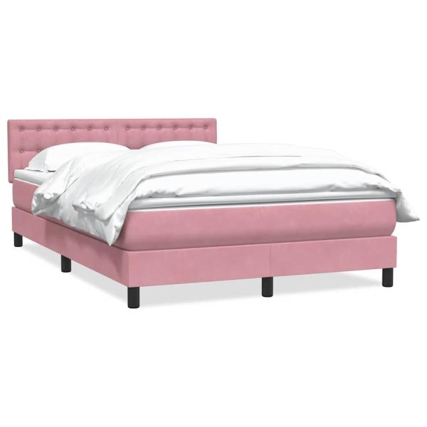 Boxspringbett mit Matratze Rosa 160x220 cm Samt