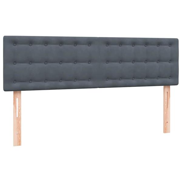 Boxspringbett mit Matratze Dunkelgrau 160x210 cm Samt