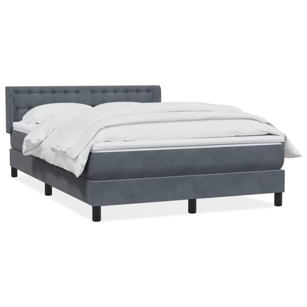Boxspringbett mit Matratze Dunkelgrau 160x220 cm Samt