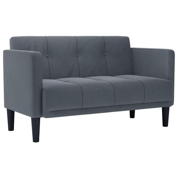 Zweisitzer-Sofa Dunkelgrau 111 cm Samt