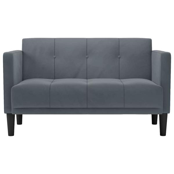 Zweisitzer-Sofa Dunkelgrau 111 cm Samt