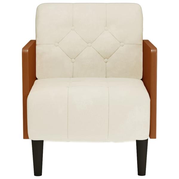 Sessel mit Armlehnen Creme 55 cm Samt