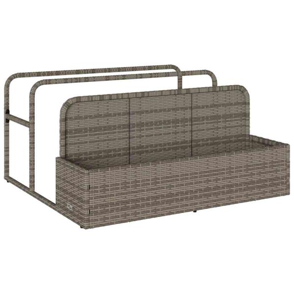 ARDEBO.de - Pool Aufbewahrungsbehälter Grau 110x100x57 cm Poly Rattan