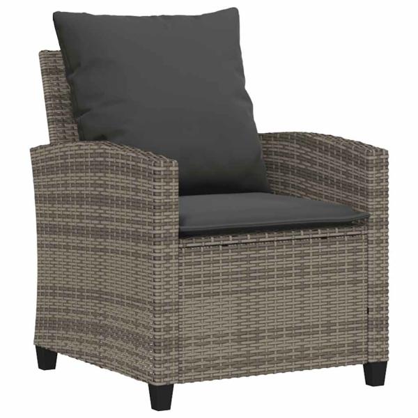 6-tlg. Garten-Sofagarnitur mit Kissen Grau Poly Rattan