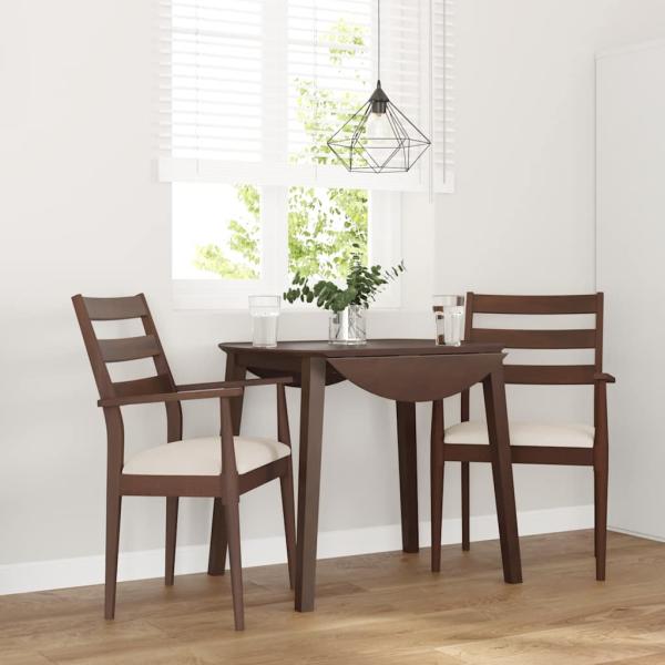 ARDEBO.de - Esszimmerstühle mit Kissen 2 Stk. Braun Massivholz Gummibaum