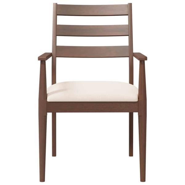 Esszimmerstühle mit Kissen 2 Stk. Braun Massivholz Gummibaum