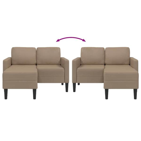 2-Sitzer-Sofa mit Chaiselongue L-Form Cappuccino-Braun 125 cm