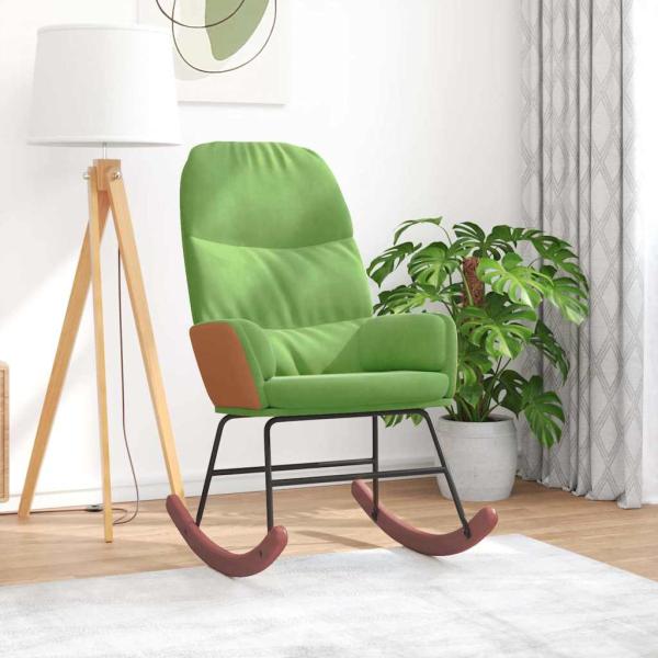 ARDEBO.de - Schaukelstuhl Hellgrün Samt