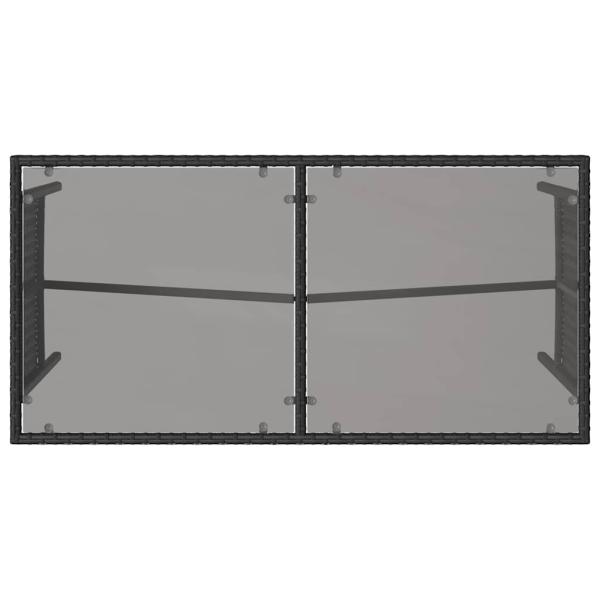 3-tlg. Garten-Essgruppe mit Kissen Schwarz Poly Rattan