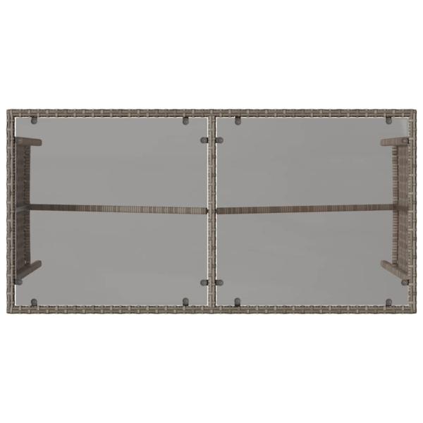 3-tlg. Garten-Essgruppe mit Kissen Grau Poly Rattan