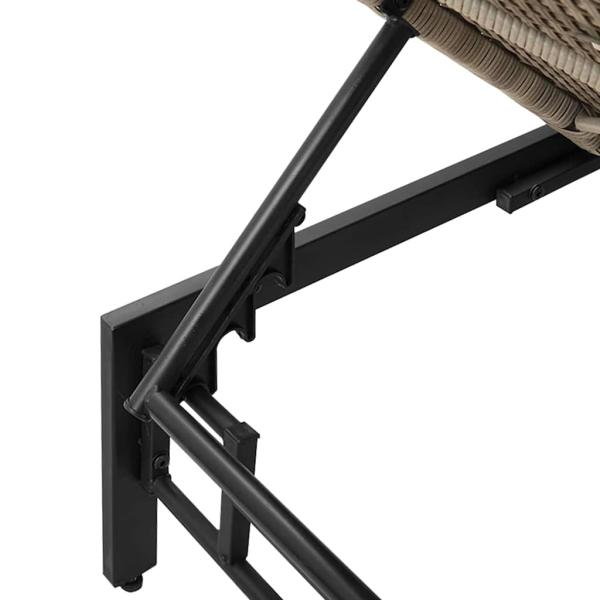 Sonnenliege mit Auflage Hellgrau Poly Rattan