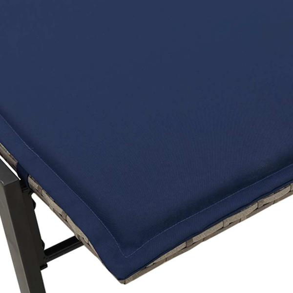 Sonnenliege mit Auflage Grau Poly Rattan