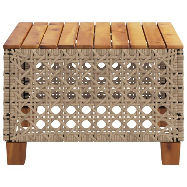 Gartentisch Beige 55x55x36 cm Poly Rattan Akazienholz