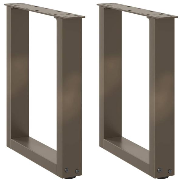 ARDEBO.de - Couchtischbeine U-Form 2 Stk. Naturstahl 28x(42-43) cm Stahl