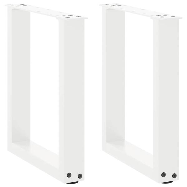 ARDEBO.de - Couchtischbeine U-Form 2 Stk. Weiß 38x(42-43) cm Stahl