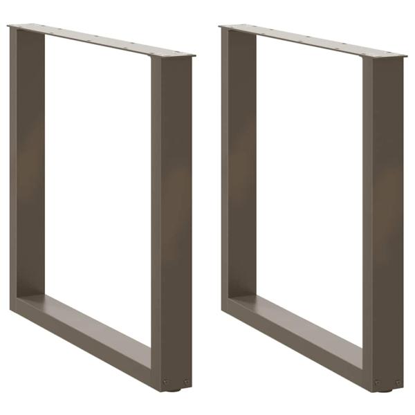 ARDEBO.de - Esstischbeine U-Form 2 Stk. Naturstahl 80x(72-73) cm Stahl