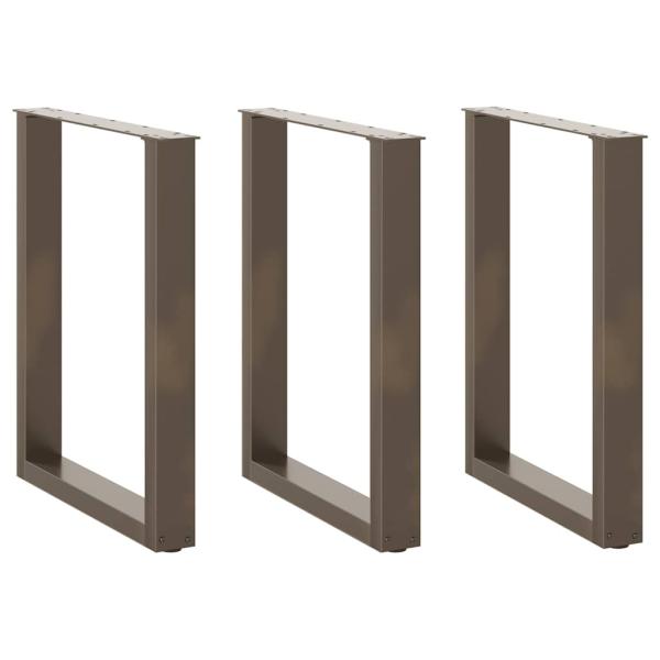 ARDEBO.de - Couchtischbeine U-Form 3 Stk. Naturstahl 70x(72-73) cm Stahl