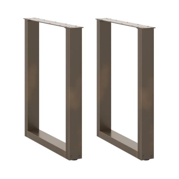 ARDEBO.de - Esstischbeine U-Form 2 Stk. Naturstahl 70x(72-73) cm Stahl