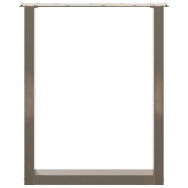 Esstischbeine U-Form 2 Stk. Naturstahl 70x(72-73) cm Stahl