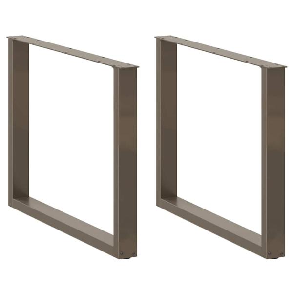 ARDEBO.de - Esstischbeine U-Form 3 Stk. Naturstahl 100x(72-73) cm Stahl