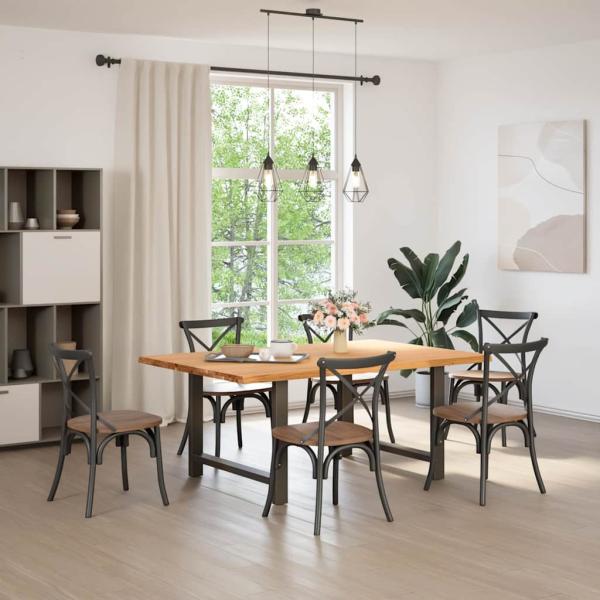 Esstisch Hellbraun 180x120x74 cm Massivholz Eiche Rechteckig