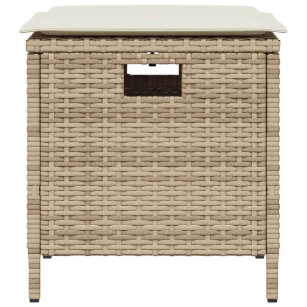 5-tlg. Garten-Essgruppe mit Kissen Beige Poly Rattan