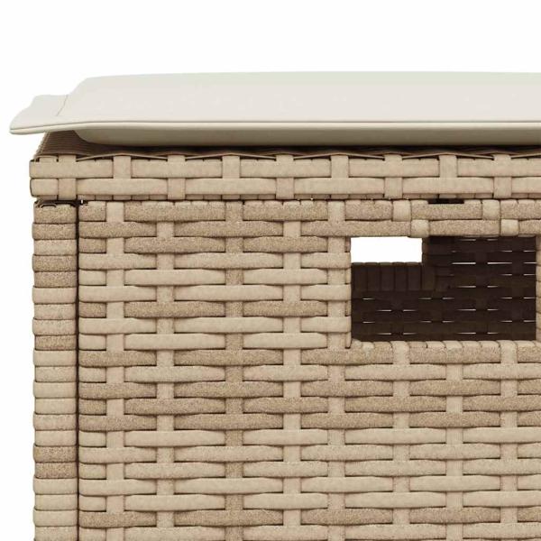 5-tlg. Garten-Essgruppe mit Kissen Beige Poly Rattan