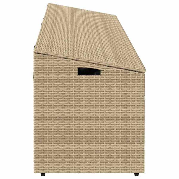 Garten-Auflagenbox Beige 220x50x58 cm Poly Rattan