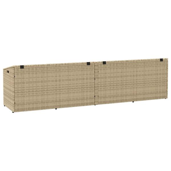 Garten-Auflagenbox Beige 220x50x58 cm Poly Rattan