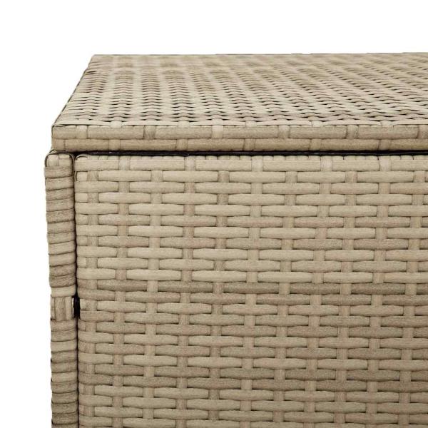 Garten-Auflagenbox Beige 220x50x58 cm Poly Rattan