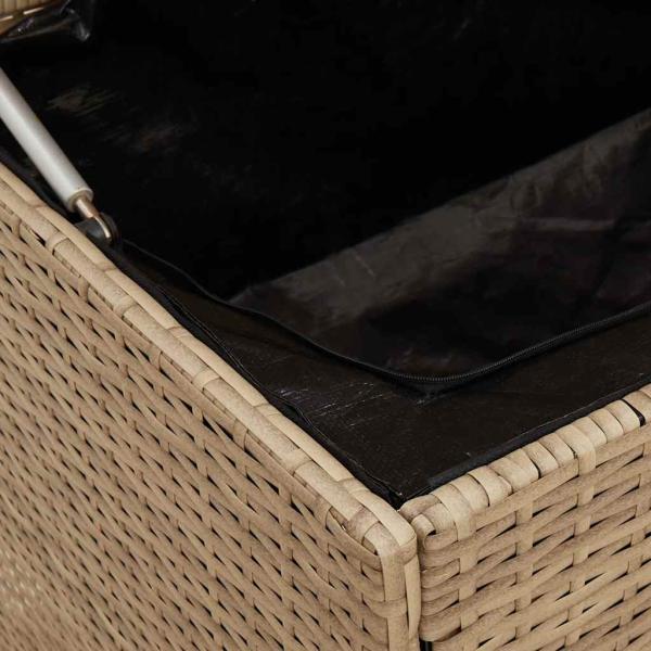 Garten-Auflagenbox Beige 220x50x58 cm Poly Rattan