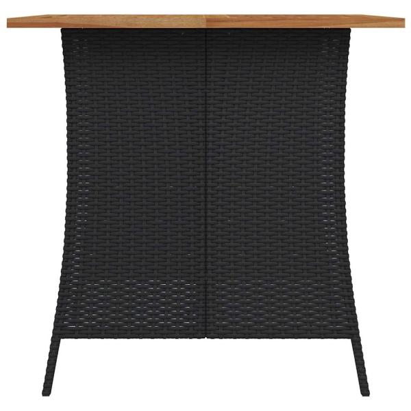 5-tlg. Garten-Essgruppe mit Kissen Schwarz Poly Rattan